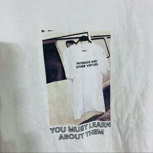 Zara patience and other virtues short sleeve cropped length T-shirt small